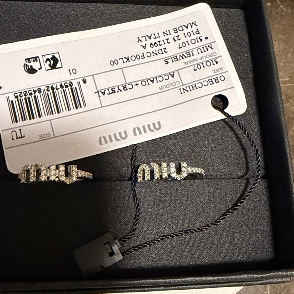 MIU MIU Metal Earrings With Crystals - Picture 7 of 7
